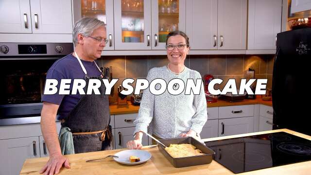 Berry Spoon Cake Recipe - Simple After Dinner Cake - Glen And Friends Cooking